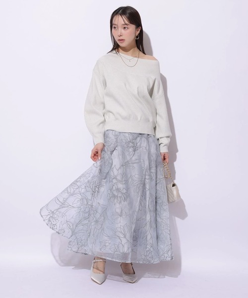 Mystrada（マイストラーダ）の「ネリナフロッキースカート（スカート・レディース・ライトブルー/ピンク/ベージュ・38/36/34）」の11枚目の写真