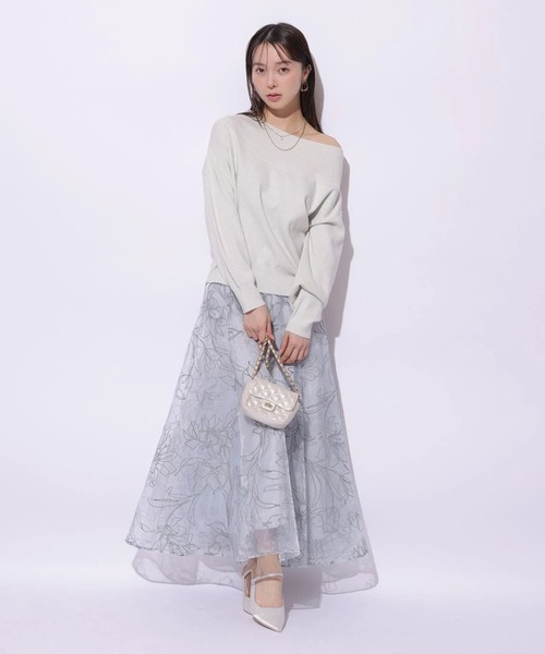 Mystrada（マイストラーダ）の「ネリナフロッキースカート（スカート・レディース・ライトブルー/ピンク/ベージュ・38/36/34）」の12枚目の写真