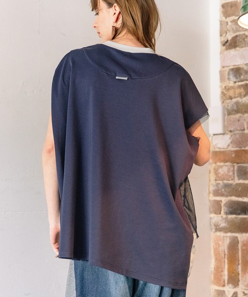 AULA AILA（アウラアイラ）の「メッシュポケットトップス（Tシャツ/カットソー・レディース・ネイビー/オフホワイト/ブラック・0）」の10枚目の写真