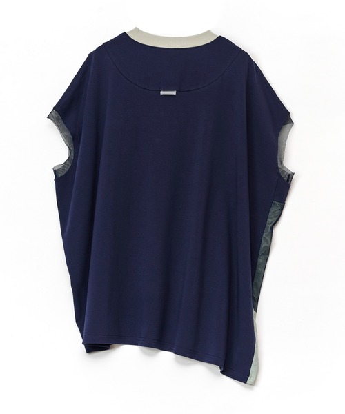 AULA AILA（アウラアイラ）の「メッシュポケットトップス（Tシャツ/カットソー・レディース・ネイビー/オフホワイト/ブラック・0）」の7枚目の写真