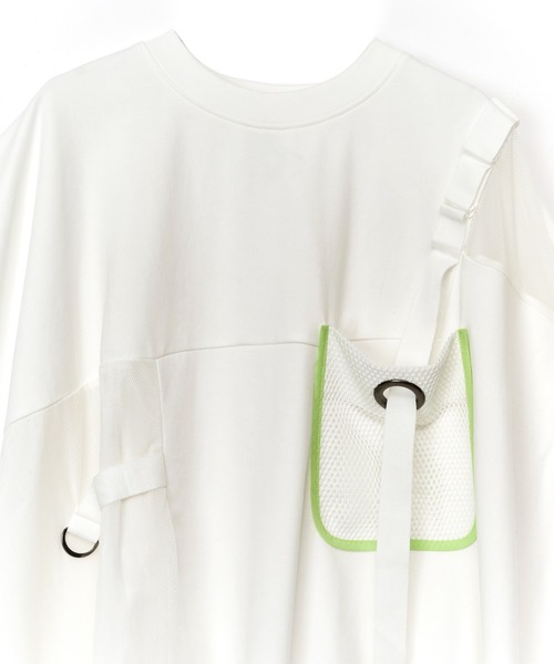 AULA AILA（アウラアイラ）の「メッシュポケットトップス（Tシャツ/カットソー・レディース・ネイビー/オフホワイト/ブラック・0）」の14枚目の写真