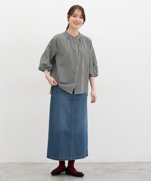 Honeys(ハニーズ)の「6分袖フリル衿ブラウス(シャツ/ブラウス・レディース・スモーキーグリーン系/アイボリー/スミクロ/ネイビー系1/ホワイト系その他・M/LL/L)」の18枚目の写真