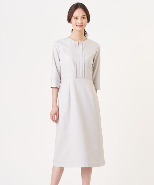 J.PRESS(ジェイプレス)の「【定番人気・セットアップ対応】OXIJEWEL ストレッチ ワンピース(ワンピース・レディース・ライトグレー系/ネイビー系/シルバー系・11/9)」の3枚目の写真