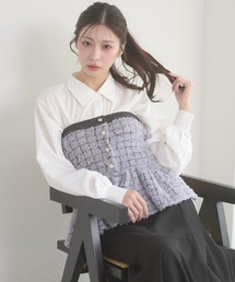 Ambre Neige（アンブルネージュ）の「knit bustier & volume shirt set / ニットビスチェ&ボリュームシャツセット（アンサンブル）」