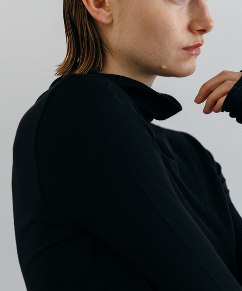 CREDONA(クレドナ)の「HENRY HIGH NECK TOPS/ヘンリーハイネックトップス(Tシャツ/カットソー・レディース・レッド/ホワイト/ブラック/チャコールグレー/ブラウン・FREE)」の13枚目の写真