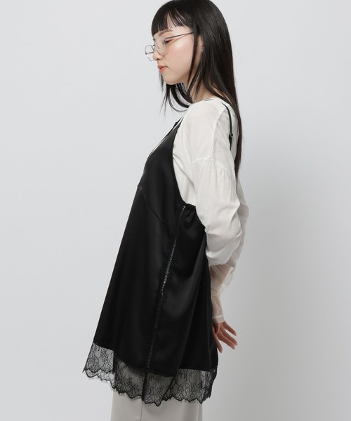 niko and...（ニコアンド）の「レーストリムキャミソール（チュニック・レディース・ブラック/チャコール/クリーム・FREE）」の11枚目の写真