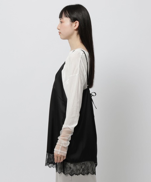 niko and...（ニコアンド）の「レーストリムキャミソール（チュニック・レディース・ブラック/チャコール/クリーム・FREE）」の19枚目の写真