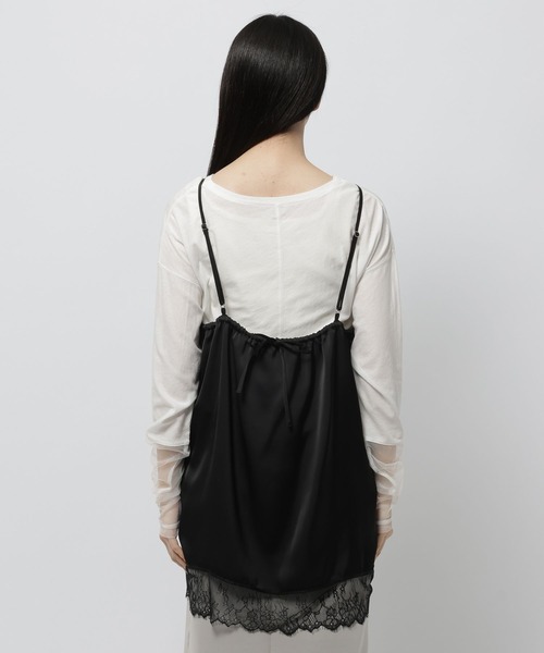 niko and...（ニコアンド）の「レーストリムキャミソール（チュニック・レディース・ブラック/チャコール/クリーム・FREE）」の20枚目の写真