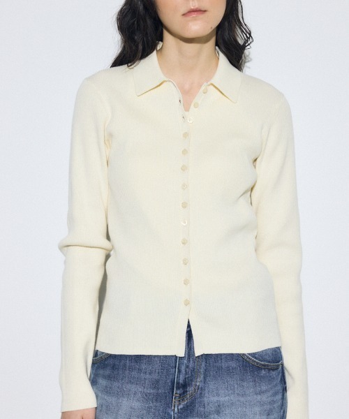 AZUL by moussy（アズールバイマウジー）の「エリツキリブニット（ニット/セーター・レディース・アイボリー/ライトブルー/ネイビー/ライトグレー・FREE）」の2枚目の写真