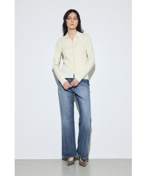 AZUL by moussy（アズールバイマウジー）の「エリツキリブニット（ニット/セーター・レディース・アイボリー/ライトブルー/ネイビー/ライトグレー・FREE）」の7枚目の写真