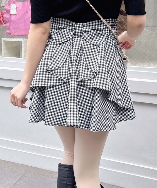 INGNI（イング）の「バックリボンチェック柄フレアスカパン（スカート・レディース・ブラック系その他3/ブラック系/ピンク系1・FREE）」の11枚目の写真