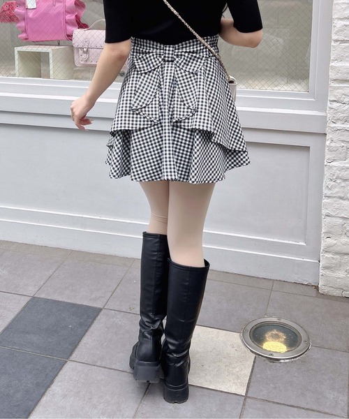INGNI（イング）の「バックリボンチェック柄フレアスカパン（スカート・レディース・ブラック系その他3/ブラック系/ピンク系1・FREE）」の16枚目の写真