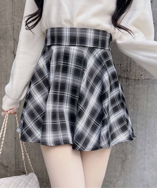 INGNI（イング）の「バックリボンチェック柄フレアスカパン（スカート・レディース・ブラック系その他3/ブラック系/ピンク系1・FREE）」の8枚目の写真