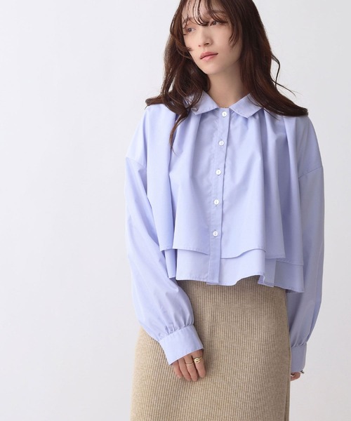 NOAHL（ノアル）の「【NOAHL】レイヤード風襟付きボリュームシャツ（シャツ/ブラウス・レディース・ホワイト/ブルー/ブラック・FREE）」の15枚目の写真