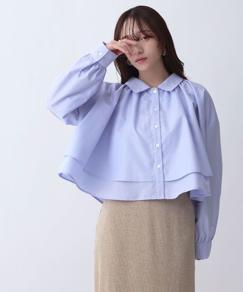 NOAHL（ノアル）の「【NOAHL】レイヤード風襟付きボリュームシャツ（シャツ/ブラウス・レディース・ホワイト/ブルー/ブラック・FREE）」の18枚目の写真