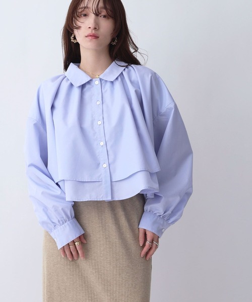 NOAHL（ノアル）の「【NOAHL】レイヤード風襟付きボリュームシャツ（シャツ/ブラウス・レディース・ホワイト/ブルー/ブラック・FREE）」の19枚目の写真