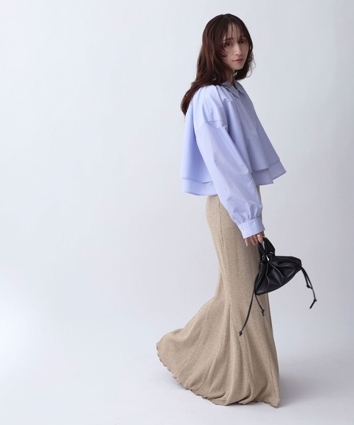 NOAHL（ノアル）の「【NOAHL】レイヤード風襟付きボリュームシャツ（シャツ/ブラウス・レディース・ホワイト/ブルー/ブラック・FREE）」の20枚目の写真