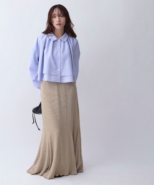 NOAHL（ノアル）の「【NOAHL】レイヤード風襟付きボリュームシャツ（シャツ/ブラウス・レディース・ホワイト/ブルー/ブラック・FREE）」の21枚目の写真