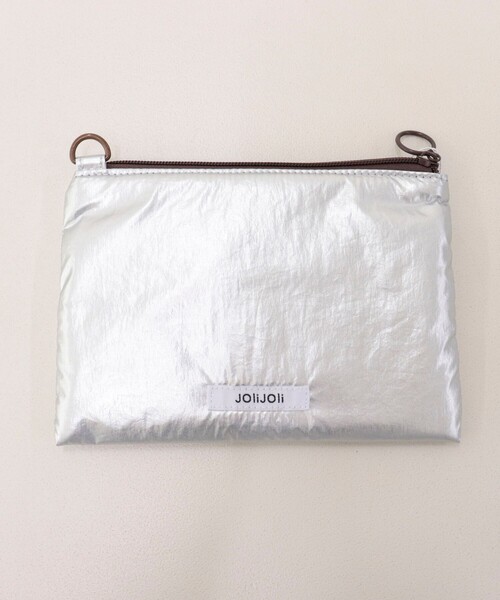 fredy emue（フレディエミュ）の「【JOli JOli/ジョリジョリ】刺しゅうフラットポーチ（ポーチ・レディース・ベージュ/シルバー/ブラック・FREE）」の4枚目の写真