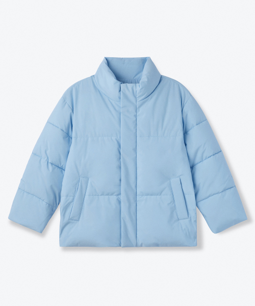 MUSINSA STANDARD KIDS（ムシンサスタンダードキッズ）の「デイリープファーショートパディングジャケット [スカイブルー]（ブルゾン・レディース・その他・160/150/140/130/120/110/100）」の2枚目の写真