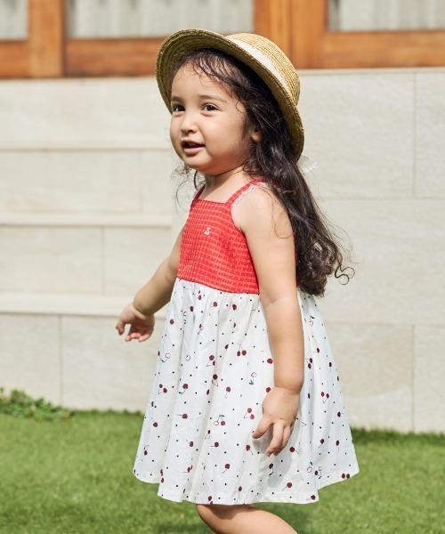 10mois（ディモワ）の「【10mois(ディモワ)】リボンむぎわら帽子 頭回り約44-48・48-52cm（ハット・キッズ・ホワイト・48-52cm/44-48cm）」の7枚目の写真