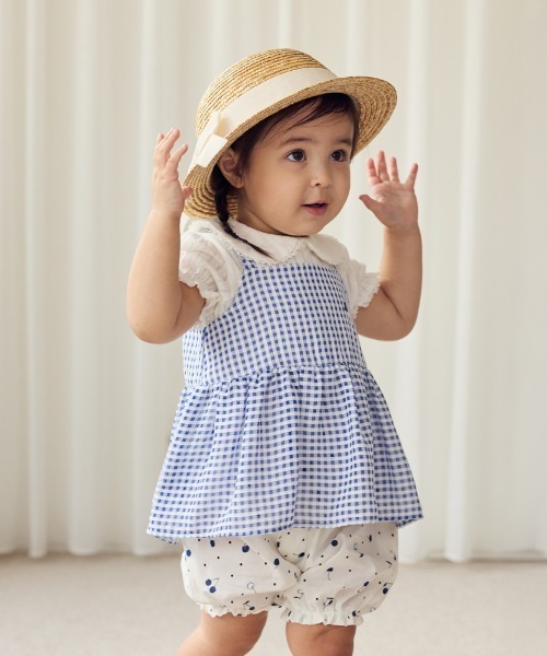 10mois（ディモワ）の「【10mois(ディモワ)】リボンむぎわら帽子 頭回り約44-48・48-52cm（ハット・キッズ・ホワイト・48-52cm/44-48cm）」の5枚目の写真