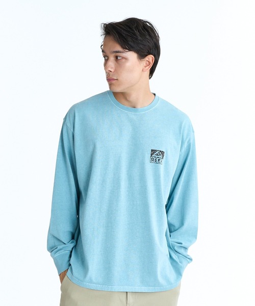 REEF(リーフ)の「REEF 80S BOX LOGO LS T バックプリント ロンT 【2026年春夏モデル】/リーフ長袖ロンT(Tシャツ/カットソー・メンズ・ベージュ/ブルー/チャコールグレー・X-LARGE/LARGE/MEDIUM/SMALL)」の6枚目の写真