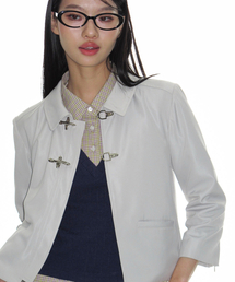 CRANK | バックルクローザージャケット_ベージュグレー(テーラードジャケット)