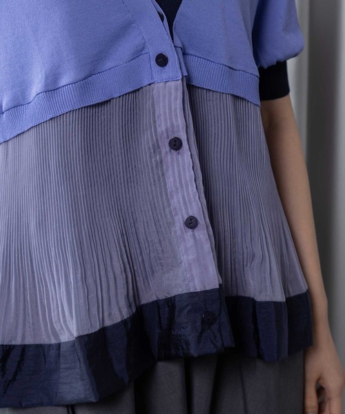 MARECHAL TERRE(マルシャルテル)の「裾プリーツニットカーディガン(カーディガン/ボレロ・レディース・ブラック/ライトグレー/オフホワイト/ラベンダー・MEDIUM)」の14枚目の写真