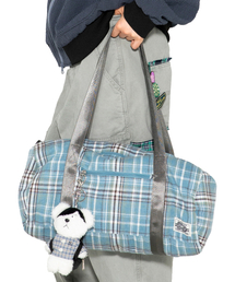 XTONZ（エクストーンズ）の「XTA100 チェックダッフルバッグ (ブルー)（トートバッグ）」