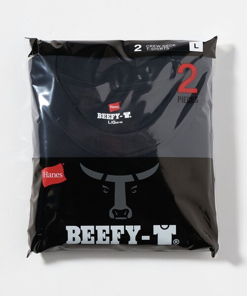 HANES(ヘインズ)の「<Hanes>ビーフィー Tシャツ 2パック(Tシャツ/カットソー・メンズ・ブラック/ホワイト・M/L/XL)」の1枚目の写真