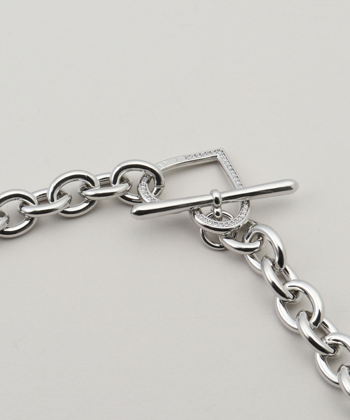 BASICKS（ベイシックス）の「BASICKS / ベイシックス Heart Link Flow Necklace（ネックレス・レディース・シルバー・FREE）」の2枚目の写真