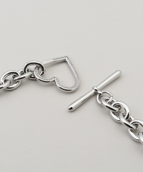BASICKS（ベイシックス）の「BASICKS / ベイシックス Heart Link Flow Necklace（ネックレス・レディース・シルバー・FREE）」の4枚目の写真