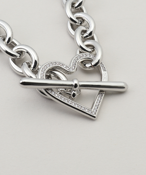 BASICKS（ベイシックス）の「BASICKS / ベイシックス Heart Link Flow Necklace（ネックレス・レディース・シルバー・FREE）」の6枚目の写真