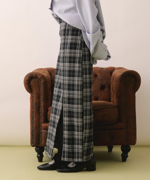 loin nuit（ロワンニュイ）の「slit narrow skirt / スリットナロースカート（スカート・レディース・ブラック/グレー・FREE）」の20枚目の写真