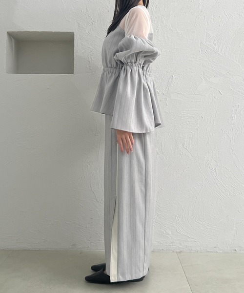 loin nuit（ロワンニュイ）の「slit narrow skirt / スリットナロースカート（スカート・レディース・ブラック/グレー・FREE）」の15枚目の写真