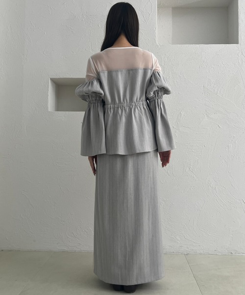 loin nuit（ロワンニュイ）の「slit narrow skirt / スリットナロースカート（スカート・レディース・ブラック/グレー・FREE）」の16枚目の写真