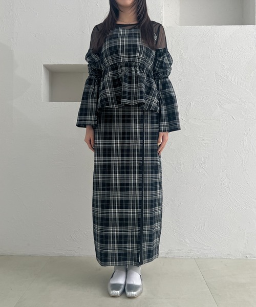 loin nuit（ロワンニュイ）の「slit narrow skirt / スリットナロースカート（スカート・レディース・ブラック/グレー・FREE）」の17枚目の写真