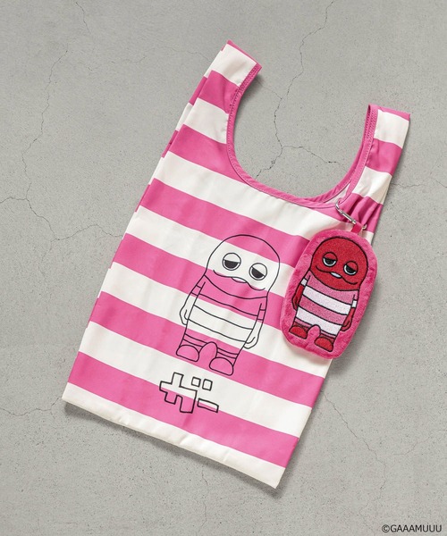 Me%（ミィパーセント）の「【ガチャピン・ムック/ガーとムー】ポーチ付きエコBAG　650245（エコバッグ/サブバッグ・レディース・その他4/ホワイト/その他1/その他3・FREE）」の3枚目の写真