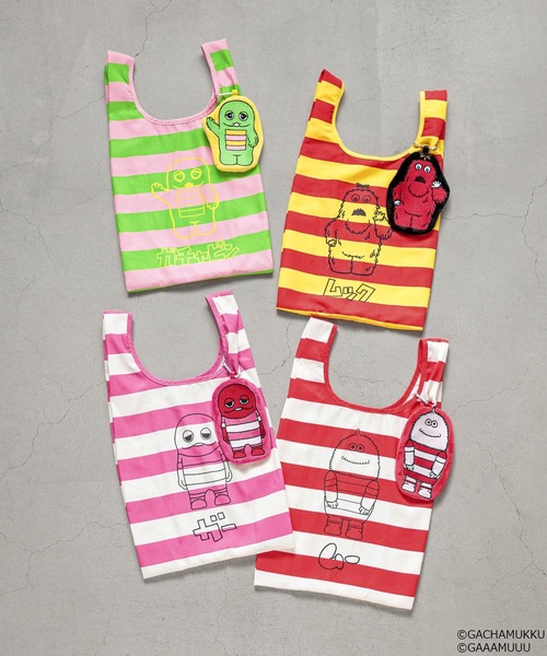 Me%（ミィパーセント）の「【ガチャピン・ムック/ガーとムー】ポーチ付きエコBAG　650245（エコバッグ/サブバッグ・レディース・その他4/ホワイト/その他1/その他3・FREE）」の5枚目の写真