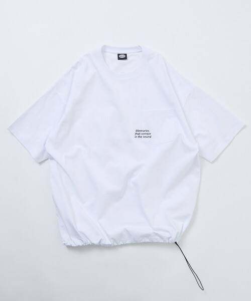 FREAK'S STORE(フリークスストア)の「限定展開 ビッグシルエット ワンポイント刺繍 バックプリント ヘムコード ポケットTシャツ(Tシャツ/カットソー・メンズ・ネイビー/スミクロ/ホワイト/ピンク/アッシュグレー・SMALL/MEDIUM/LARGE)」の9枚目の写真