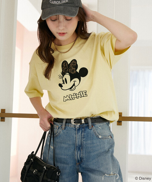 PUBLUX(パブリュクス)の「PUBLUX/パブリュクス Minnie Mouse/ミニーマウス/ レオパード柄 ドッキング Tシャツ 限定展開(Tシャツ/カットソー・レディース・ライトグレー/イエロー/チャコールグレー・フリ-)」の16枚目の写真