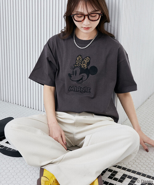 PUBLUX(パブリュクス)の「PUBLUX/パブリュクス Minnie Mouse/ミニーマウス/ レオパード柄 ドッキング Tシャツ 限定展開(Tシャツ/カットソー・レディース・ライトグレー/イエロー/チャコールグレー・フリ-)」の7枚目の写真