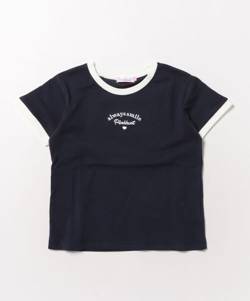PINKHUNT(ピンクハント)の「PINKHUNT リンガーTシャツ 1513K(Tシャツ/カットソー・キッズ・ベビーピンク/ホワイト/ネイビー・120cm/130cm/140cm/150cm/160cm)」の8枚目の写真
