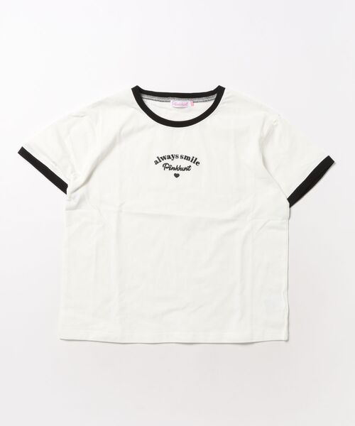PINKHUNT(ピンクハント)の「PINKHUNT リンガーTシャツ 1513K(Tシャツ/カットソー・キッズ・ベビーピンク/ホワイト/ネイビー・120cm/130cm/140cm/150cm/160cm)」の18枚目の写真