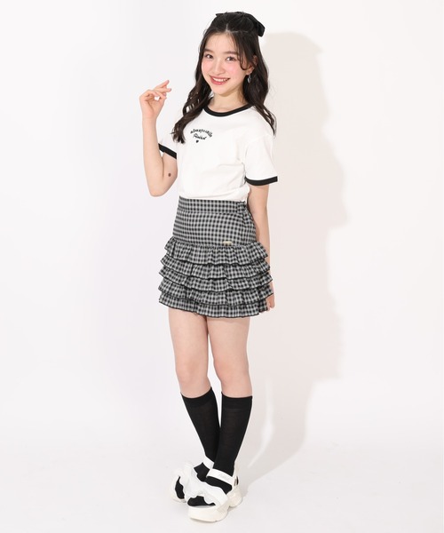 PINKHUNT(ピンクハント)の「PINKHUNT リンガーTシャツ 1513K(Tシャツ/カットソー・キッズ・ベビーピンク/ホワイト/ネイビー・120cm/130cm/140cm/150cm/160cm)」の5枚目の写真