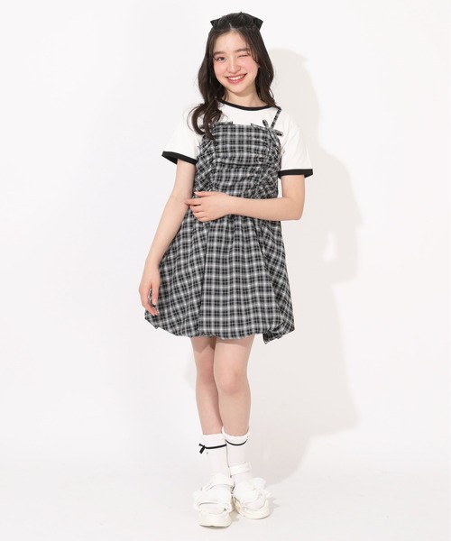 PINKHUNT(ピンクハント)の「PINKHUNT リンガーTシャツ 1513K(Tシャツ/カットソー・キッズ・ベビーピンク/ホワイト/ネイビー・120cm/130cm/140cm/150cm/160cm)」の7枚目の写真