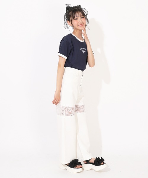 PINKHUNT(ピンクハント)の「PINKHUNT リンガーTシャツ 1513K(Tシャツ/カットソー・キッズ・ベビーピンク/ホワイト/ネイビー・120cm/130cm/140cm/150cm/160cm)」の12枚目の写真