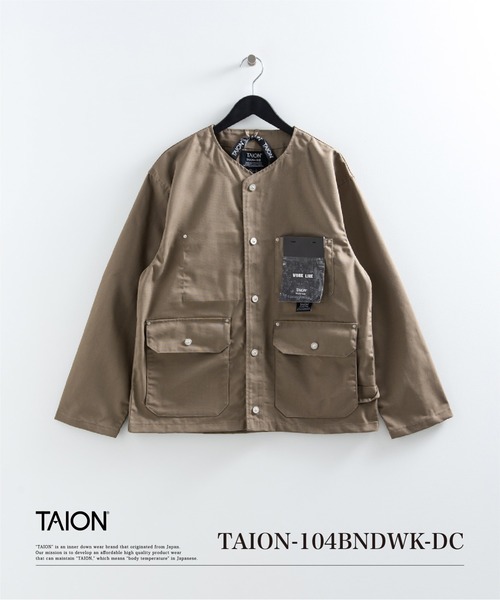 TAION(タイオン)の「【TAION(タイオン)】〈ユニセックス〉ノンダウン ワーク ボタン カーディガン-コットンダックキャンバス(カーディガン/ボレロ・メンズ・ダークネイビー/ダークオリーブ/ブラック・XL/L/M/S/2XL)」の11枚目の写真