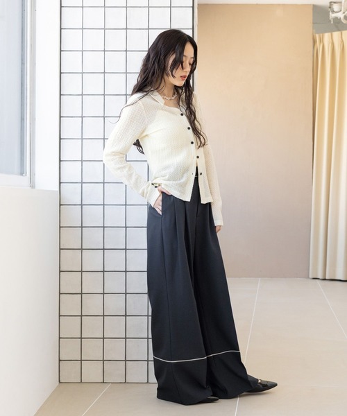 RAGEBLUE（レイジブルー）の「ジャガードコンパクトポロカーディガン（カーディガン/ボレロ・レディース・ブラック/ライトブルー/ホワイト・FREE）」の11枚目の写真